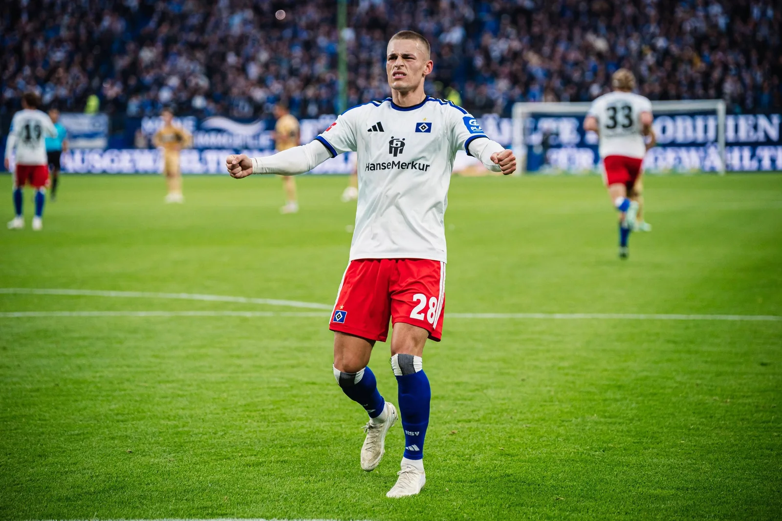 Hamburg's Miro Muheim, who scored the only goal against Stuttgart. Photo: IMAGO via bundesliga.com