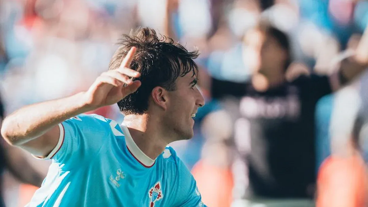 A Celta Vigo player celebrates against Alavés. Photo: El Gol Digital