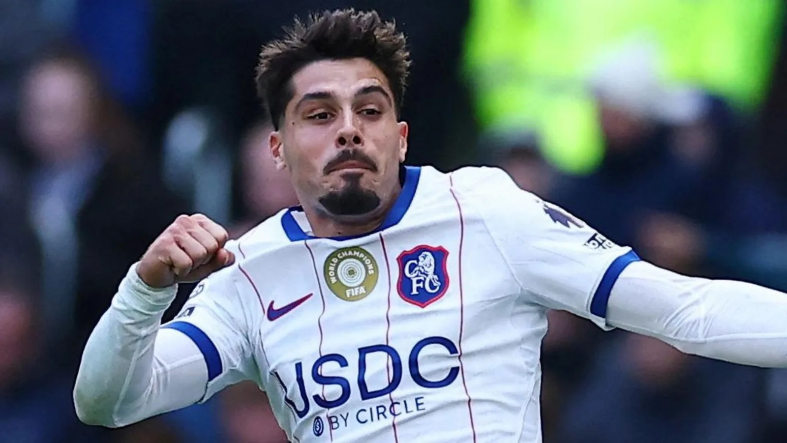 Pedro Neto, who scored both Chelsea goals at Everton. Photo: BBC Sport